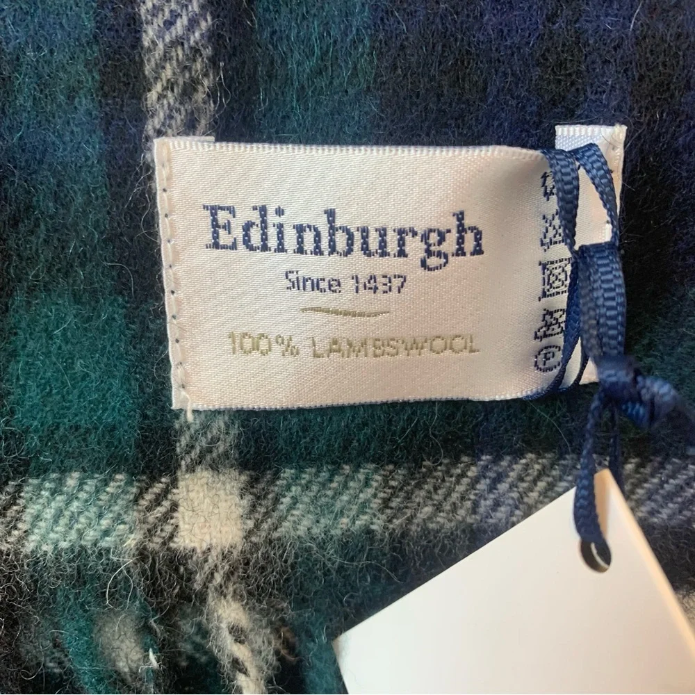 Edinburgh Tartan Plaid‎ with fringe 100% lambswool blanket scarf